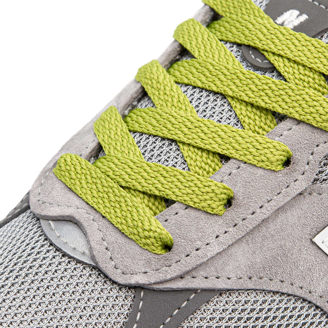 Flat Olive Lace Lab Laces on shoes