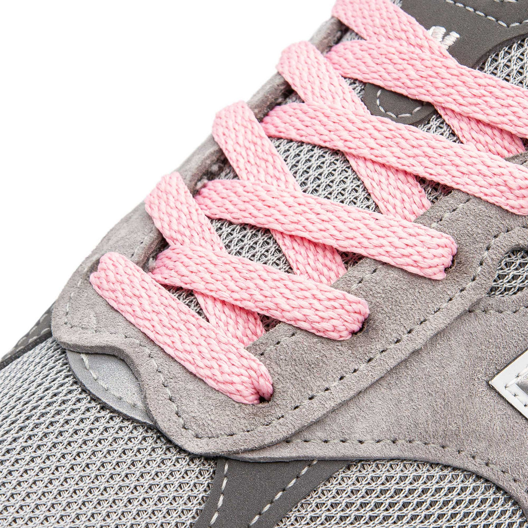 Flat Pink Lace Lab Laces on shoes
