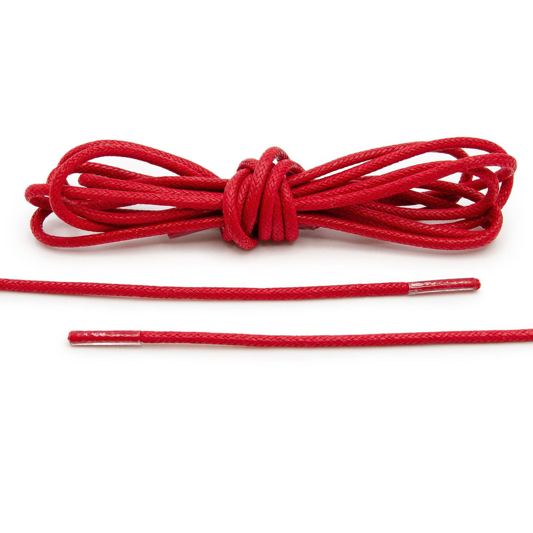 Red Waxed Dress Shoelaces - Lace Lab