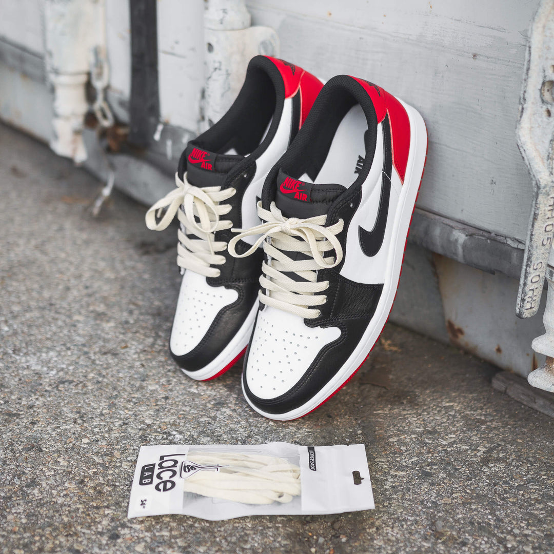 Lace Lab Sail Waxed Shoe Laces on Air Jordan 1 Low