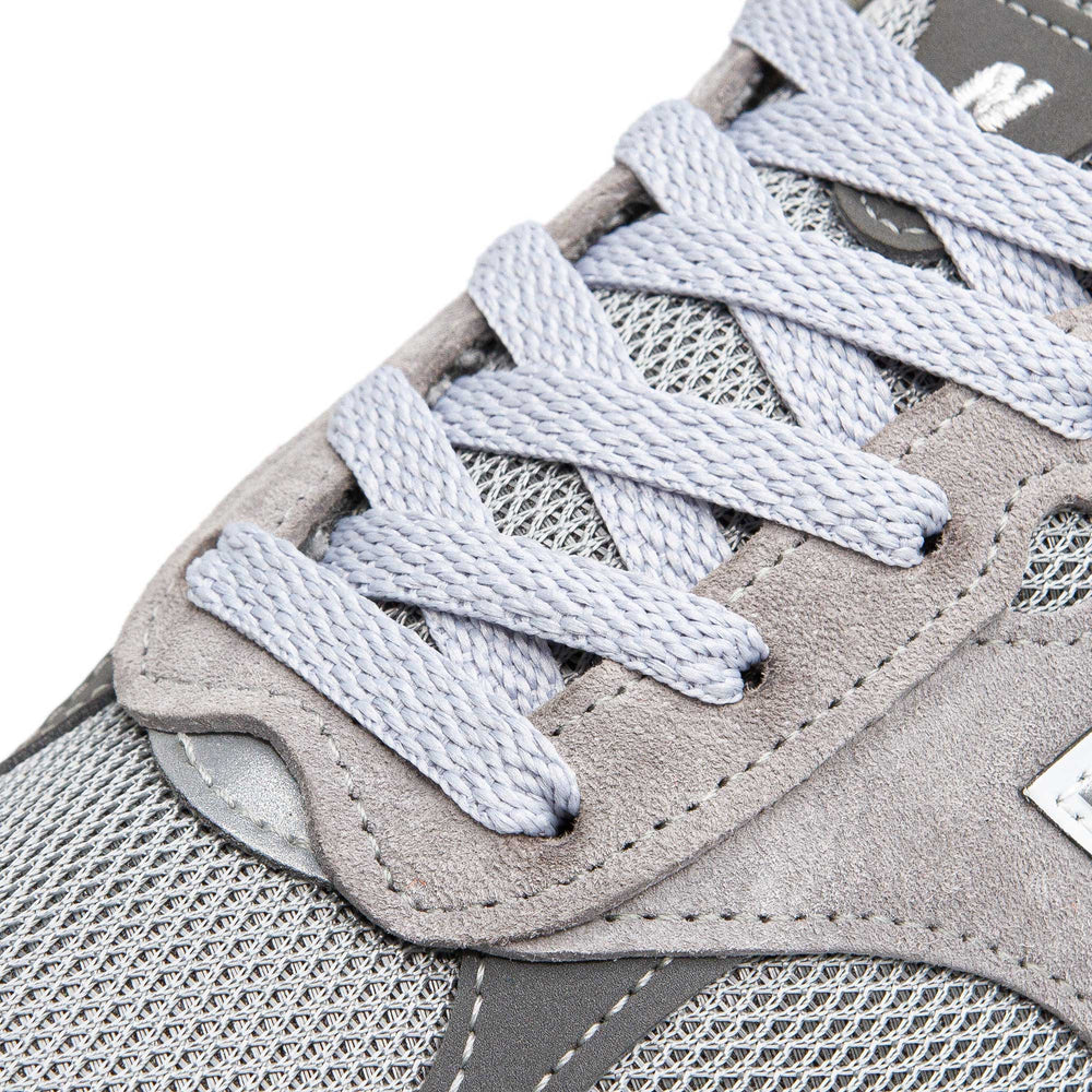 Flat Silver Lace Lab Laces on shoes