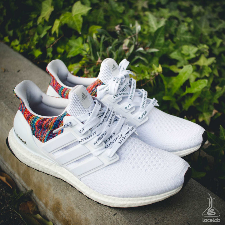 White Japanese Katakana Shoe Laces - Lace Lab