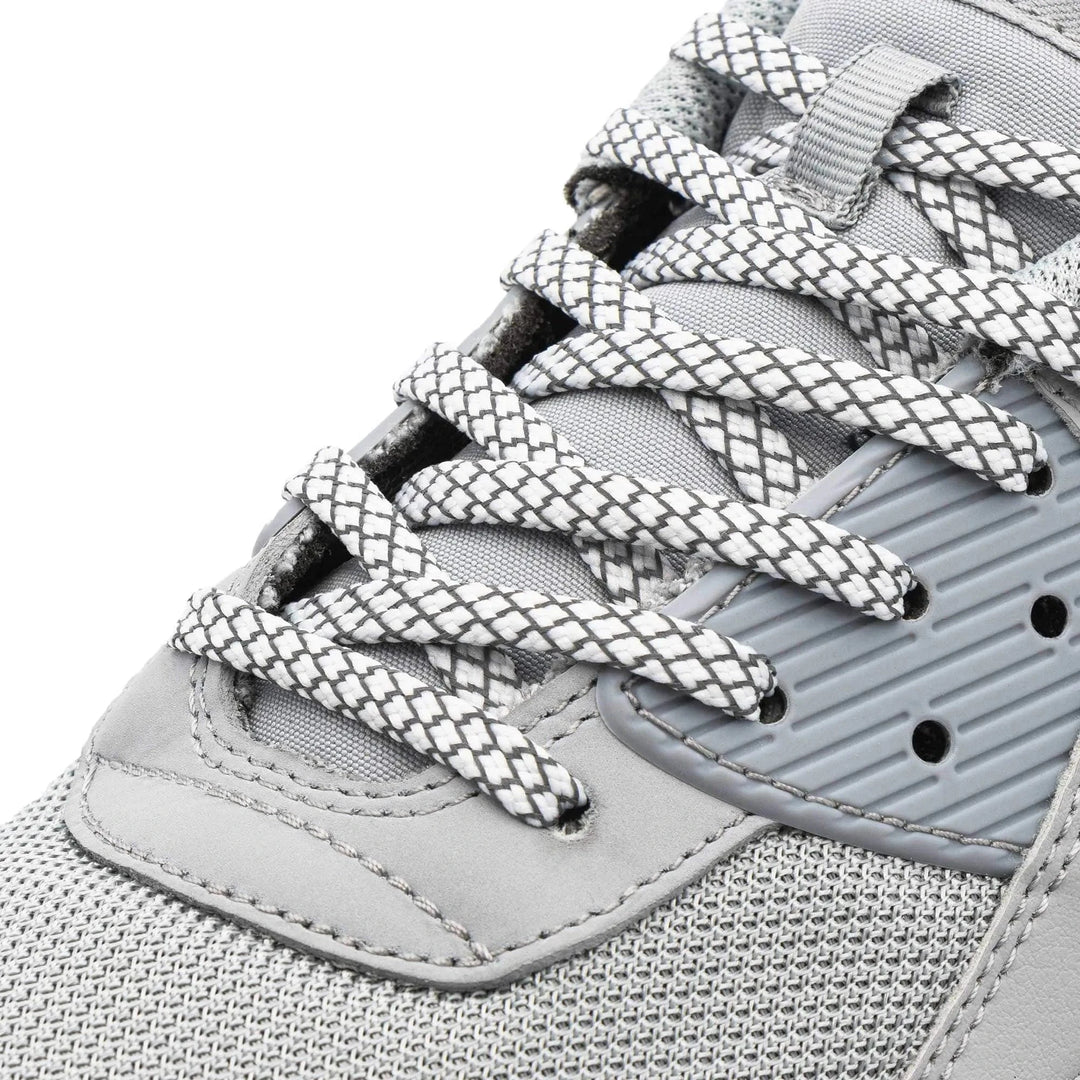 White - Reflective Flat Laces 1.0 - Lace Lab