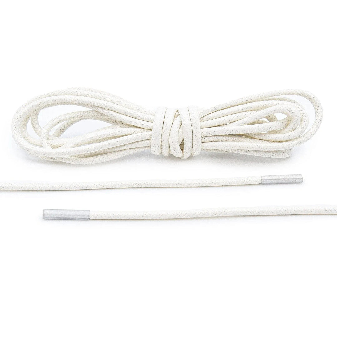 White Waxed Dress Shoelaces - Lace Lab