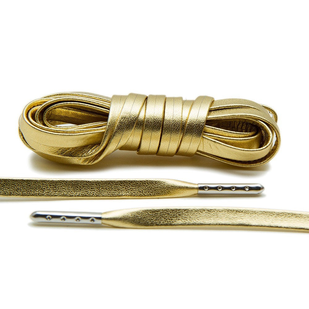 Treat your Jordan 1s with Lace Lab's Silver Plated Gold Luxury Leather Laces.