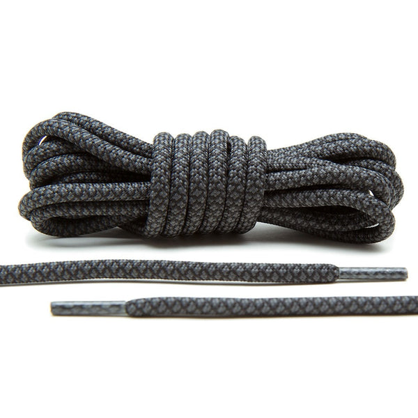 Pirate Black Shoe Laces | Grey/Black Rope Laces by Lace Lab