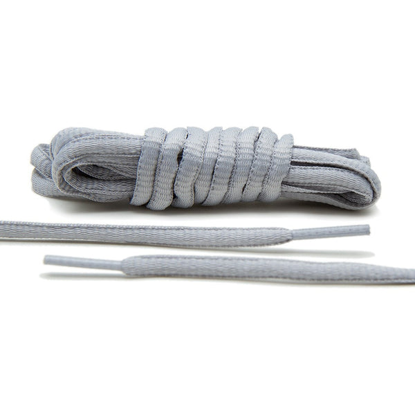 Lace Lab Light Grey Thin Oval Shoe Laces for Athletic Shoes