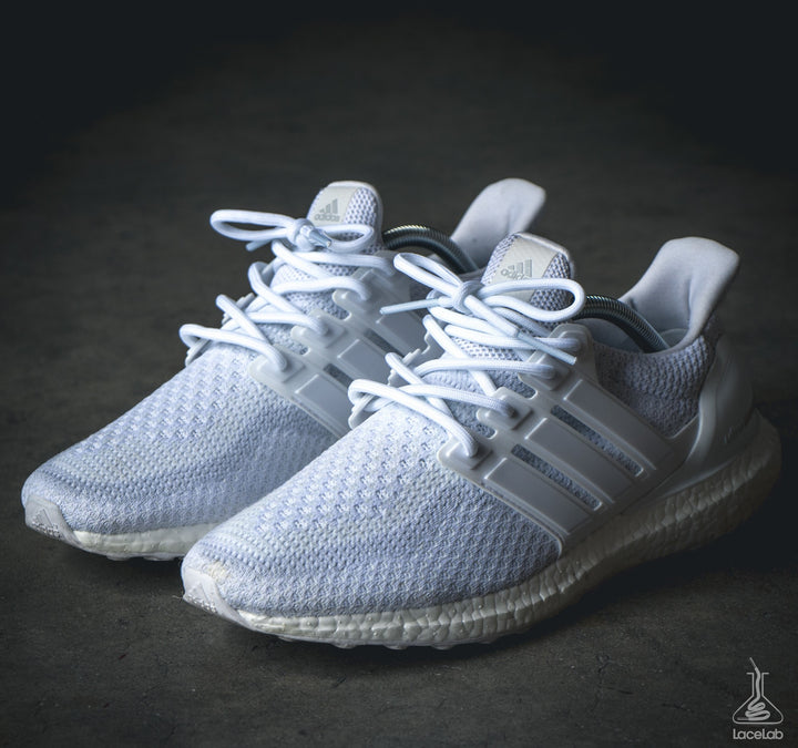 Lace Lab White Rope Laces on Adidas Ultra Boost - 41"