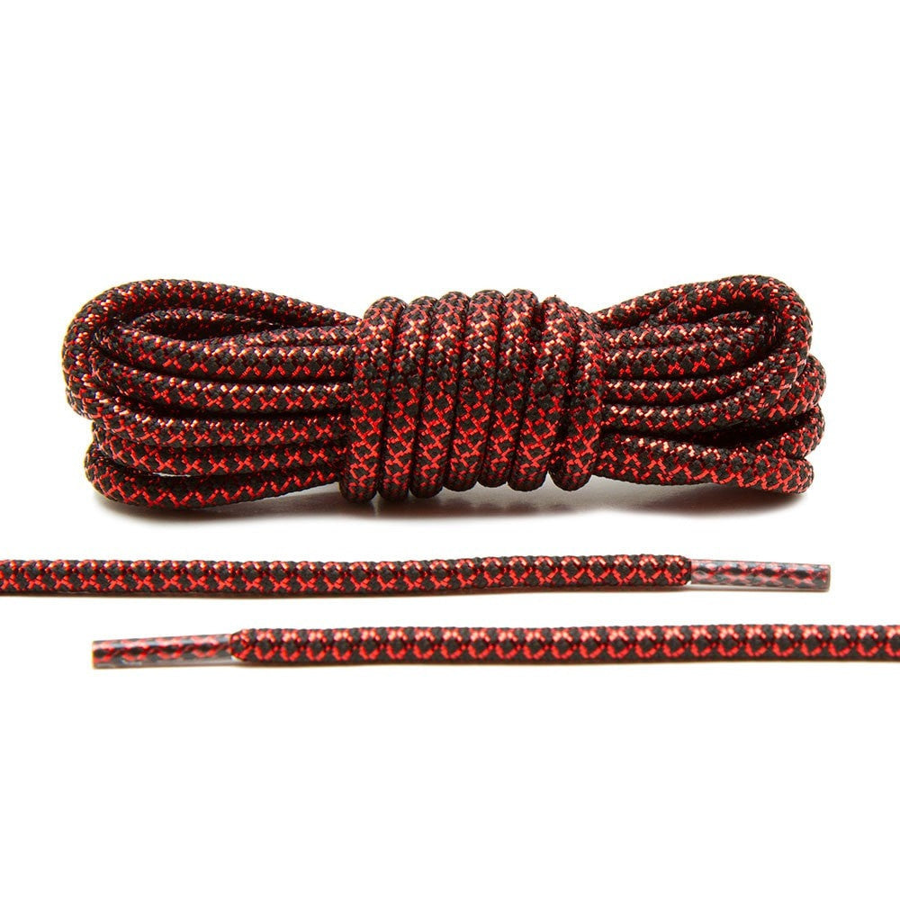 Metallic Red/Black Rope Laces