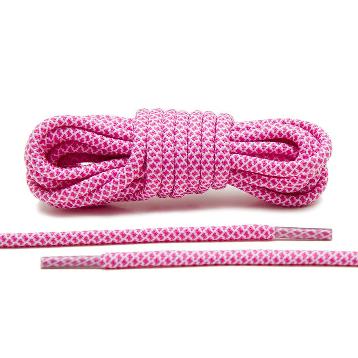 Cordones de cuerda rosa/blanco