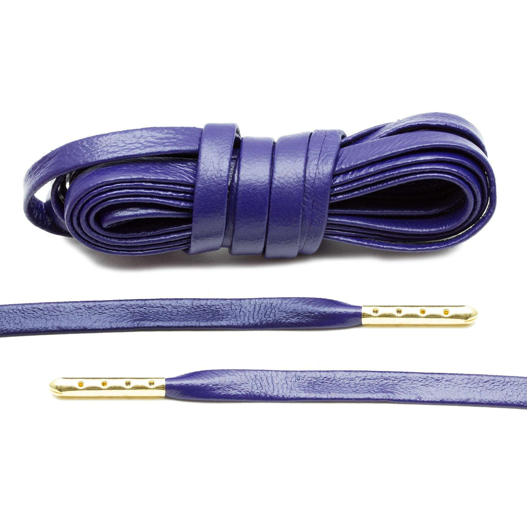 Purple Luxury Leather Laces - Gold Plated