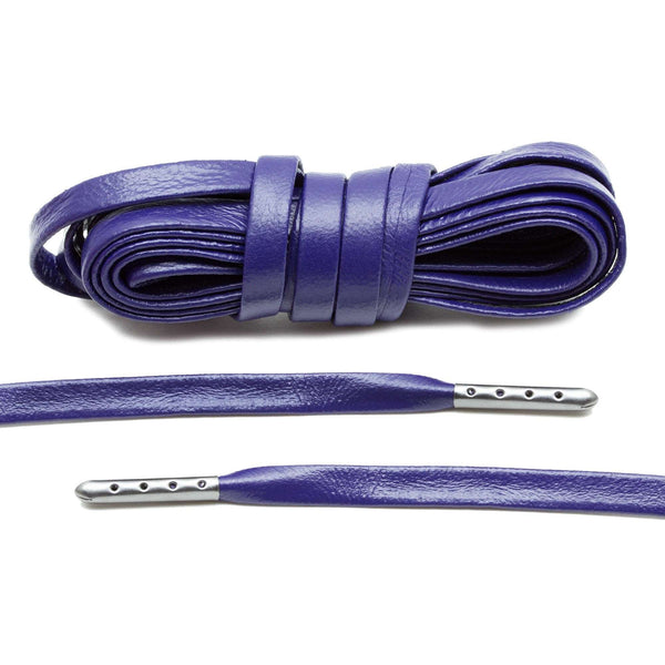 Purple Luxury Leather Laces - Gunmetal Plated