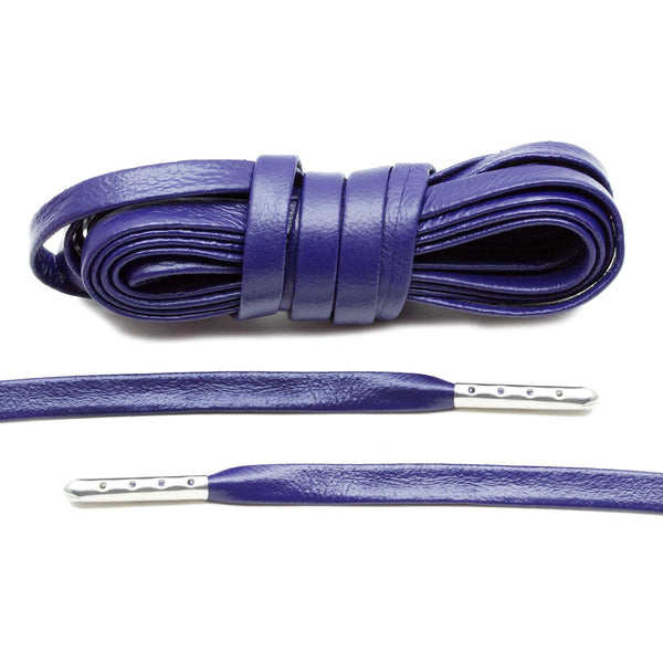 Purple Luxury Leather Laces - Silver Plated