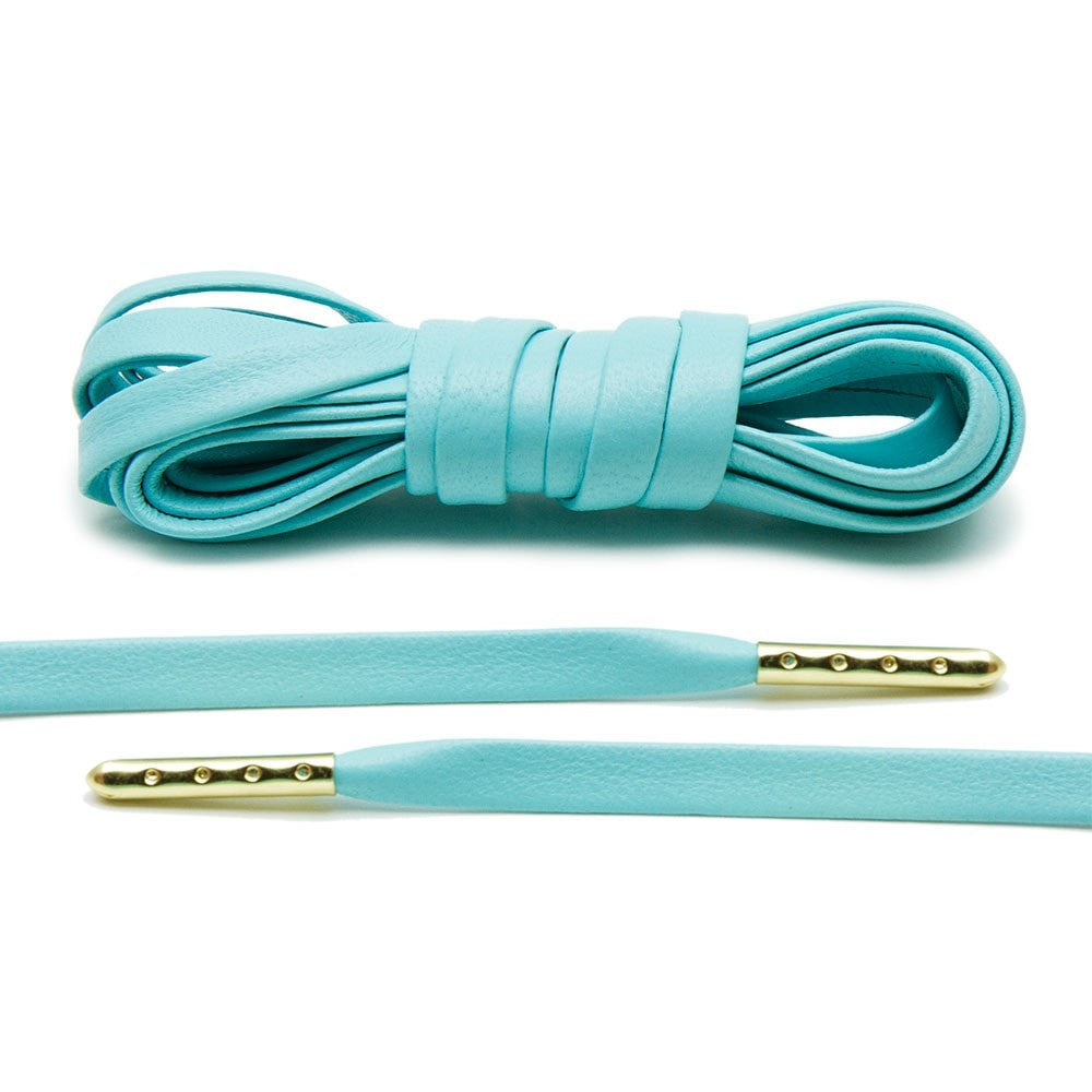 Swap your Jordan 1 laces with our Gold Plated Mint Luxury Leather Laces.