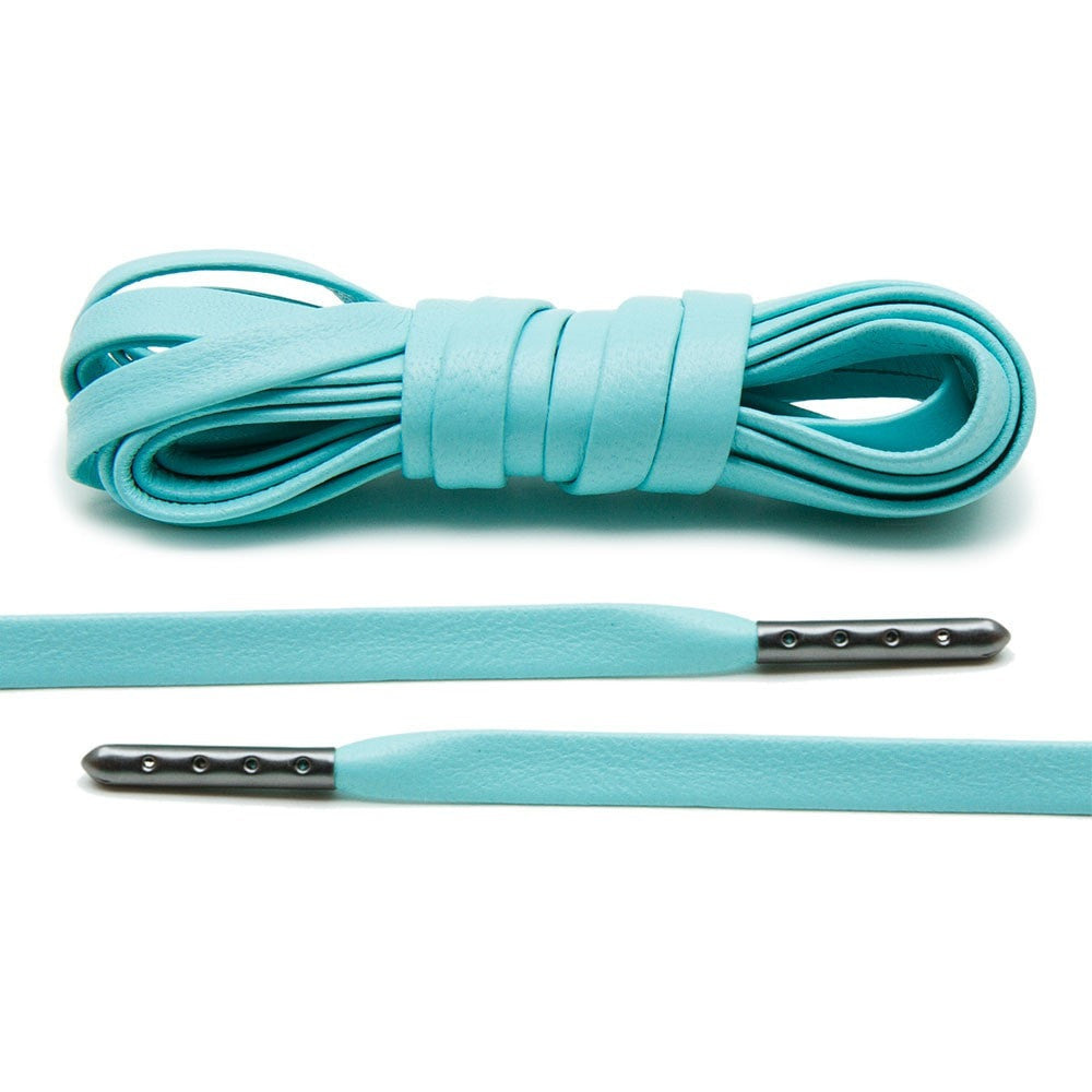 Treat your sneakers with Lace Lab's Gunmetal Plated Mint Luxury Leather Laces.
